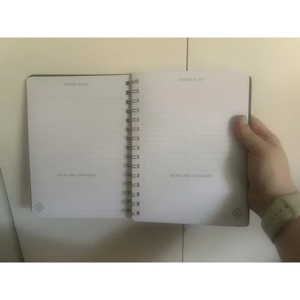 Kendra Scott Varsity Letter Planner Spiral Notebook Black Gold Undated NWT